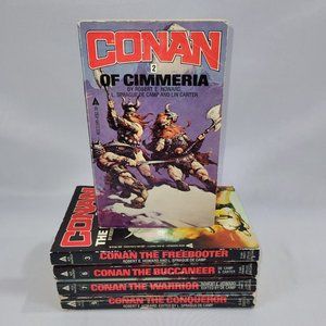 Robert E Howard Conan the Barbarian 1980s Vintage 5 Book Set Lot Ace Paperback